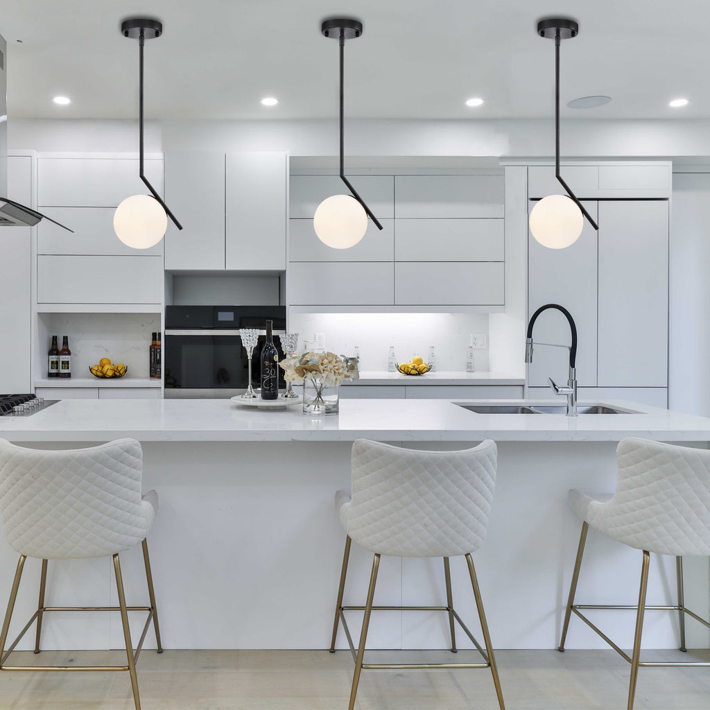 Black Pendant Light Modern Pendant Light Fixtures Globe Pendant Lighting for Kitchen Island 1-Light