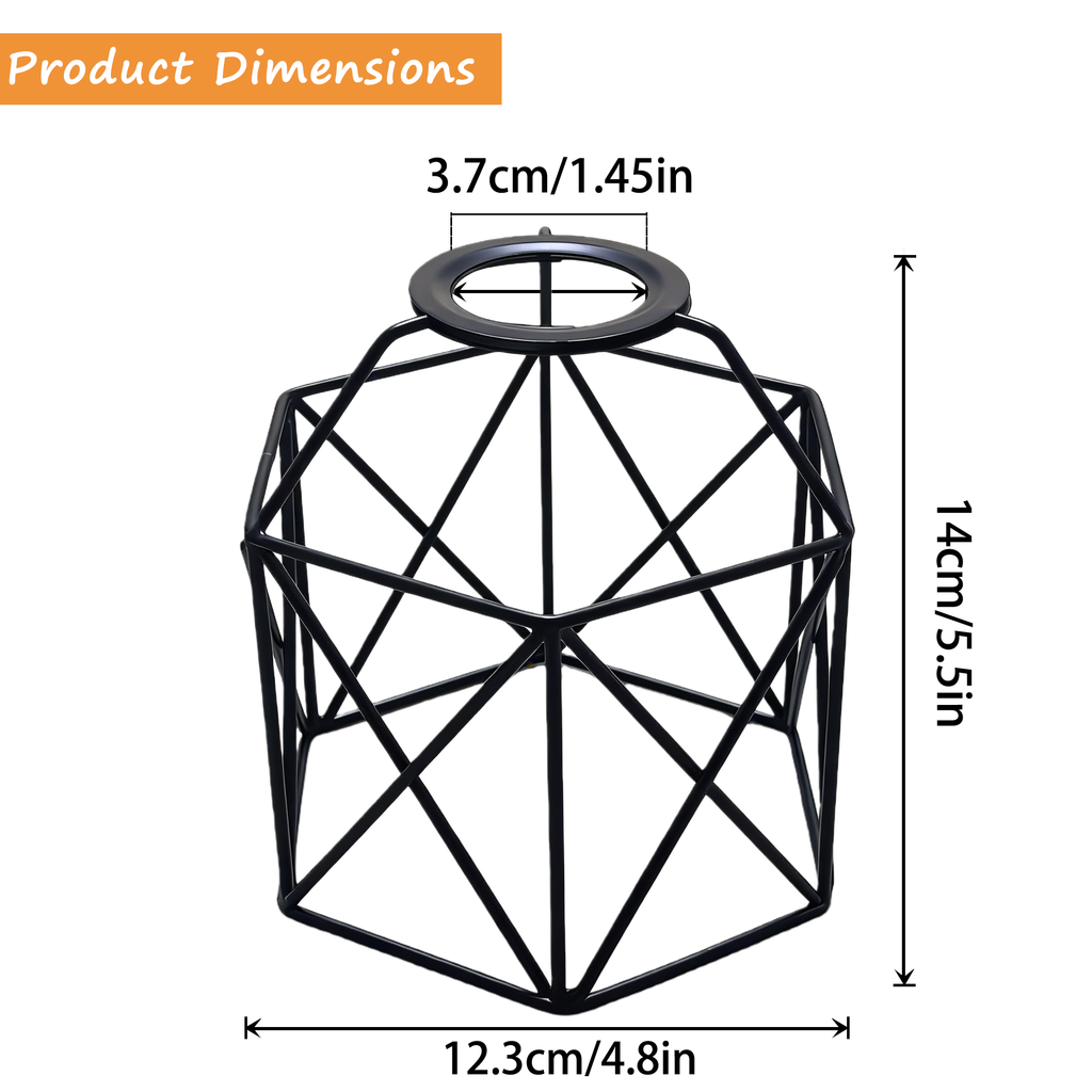Ceiling Light Shade Cage Replacement  Black Metal Lamp Shades 3 Pack