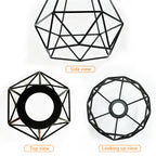 Ceiling Light Shade Cage Replacement – 3 Pack Black Metal Lamp Shades