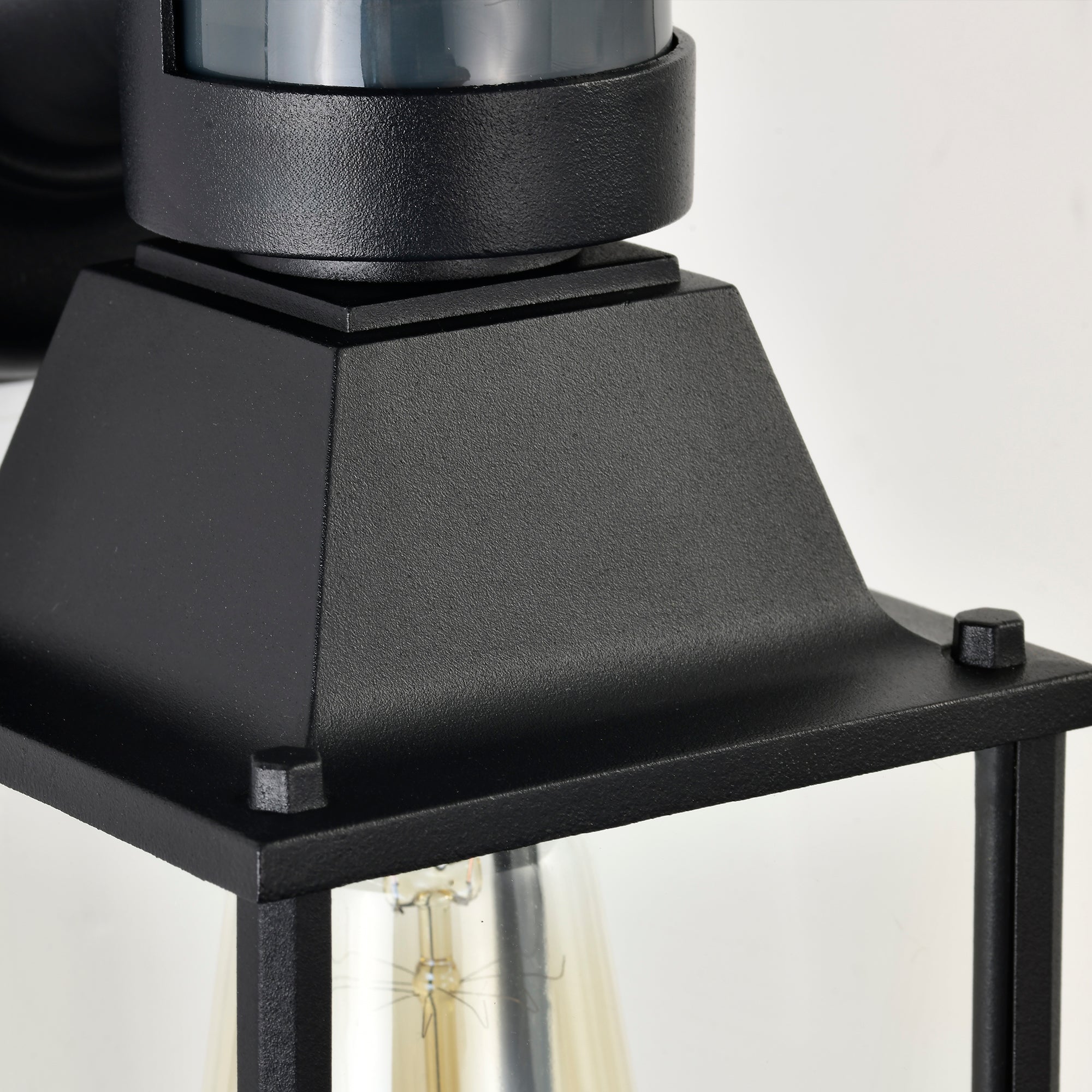 Black Motion Sensor Outdoor Wall Light for Porch, Garage & Entryway