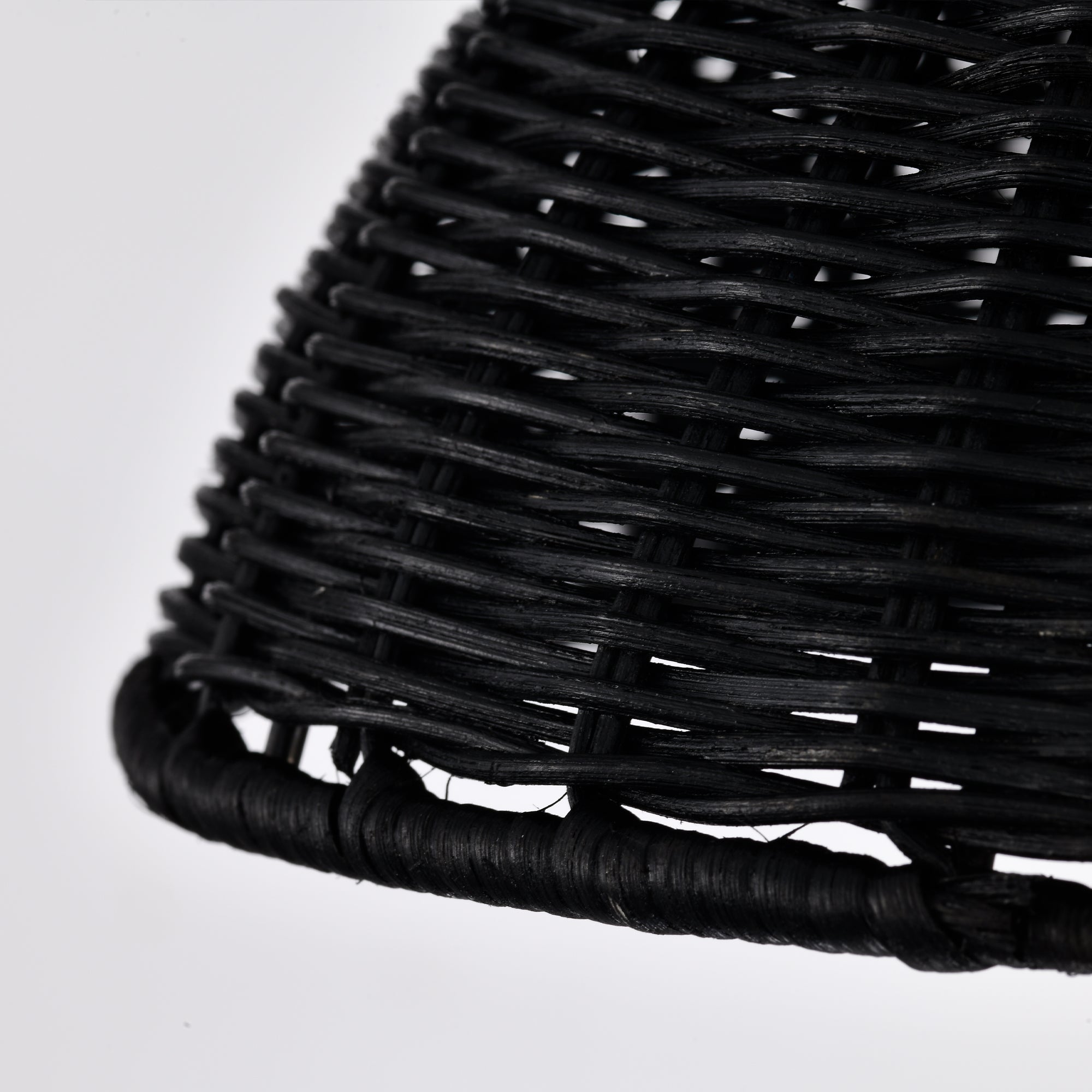 Black Bohemian Hemisphere Woven Rattan Pendant Light for dining room