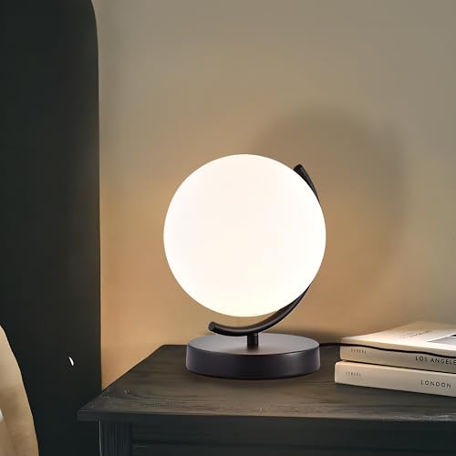 Modern Globe Table Lamp Mid Century Glass Table Lamps Black Desk lamp