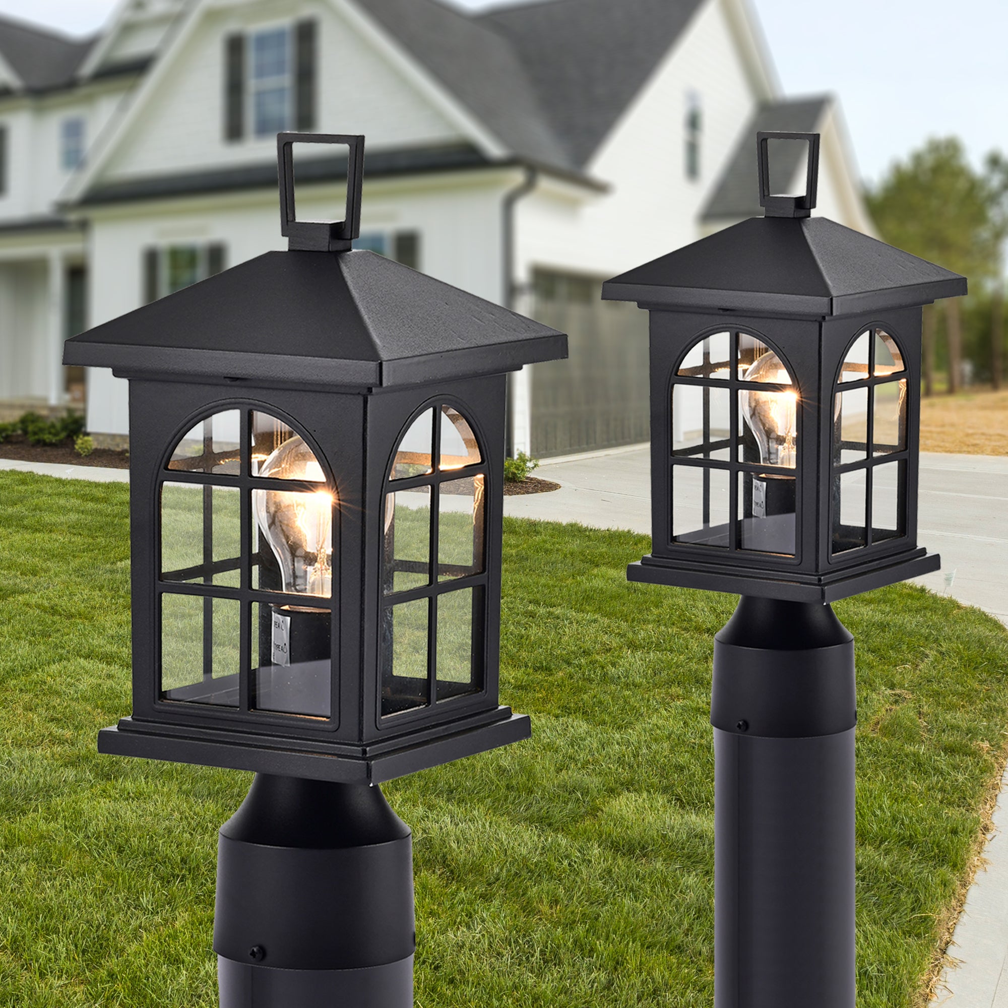 Outdoor Post Light Fixture (Set of 2)