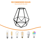 Ceiling Light Shade Cage Replacement – 3 Pack Black Metal Lamp Shades