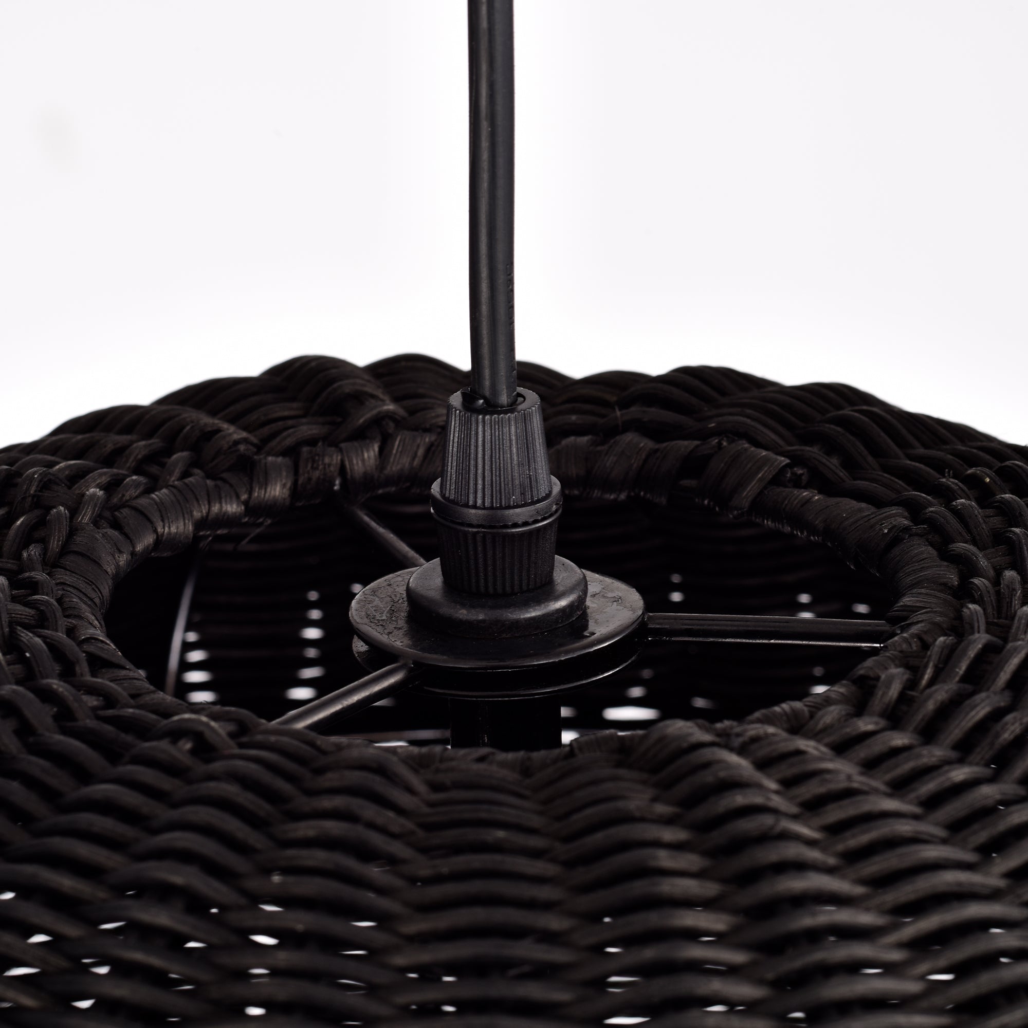 Black Bohemian Bell Woven Rattan Pendant Light for dining room