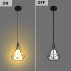 Farmhouse Black Pendant Light Fixtures with White Fabric Shade 2 pack