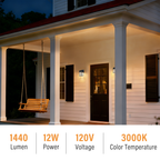 Outdoor Wall Lights, Warm White LED Modern Wall Mount Fixture -Waterproof Black Aluminum, Modern Exterior Lighting for Porch, Garage & Garden Decor