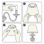 Chandelier Shades Set of 6, Clip-On Small Empire Lamp Shades for E12 Candelabra Bulbs, Forest Deer Printed Fabric