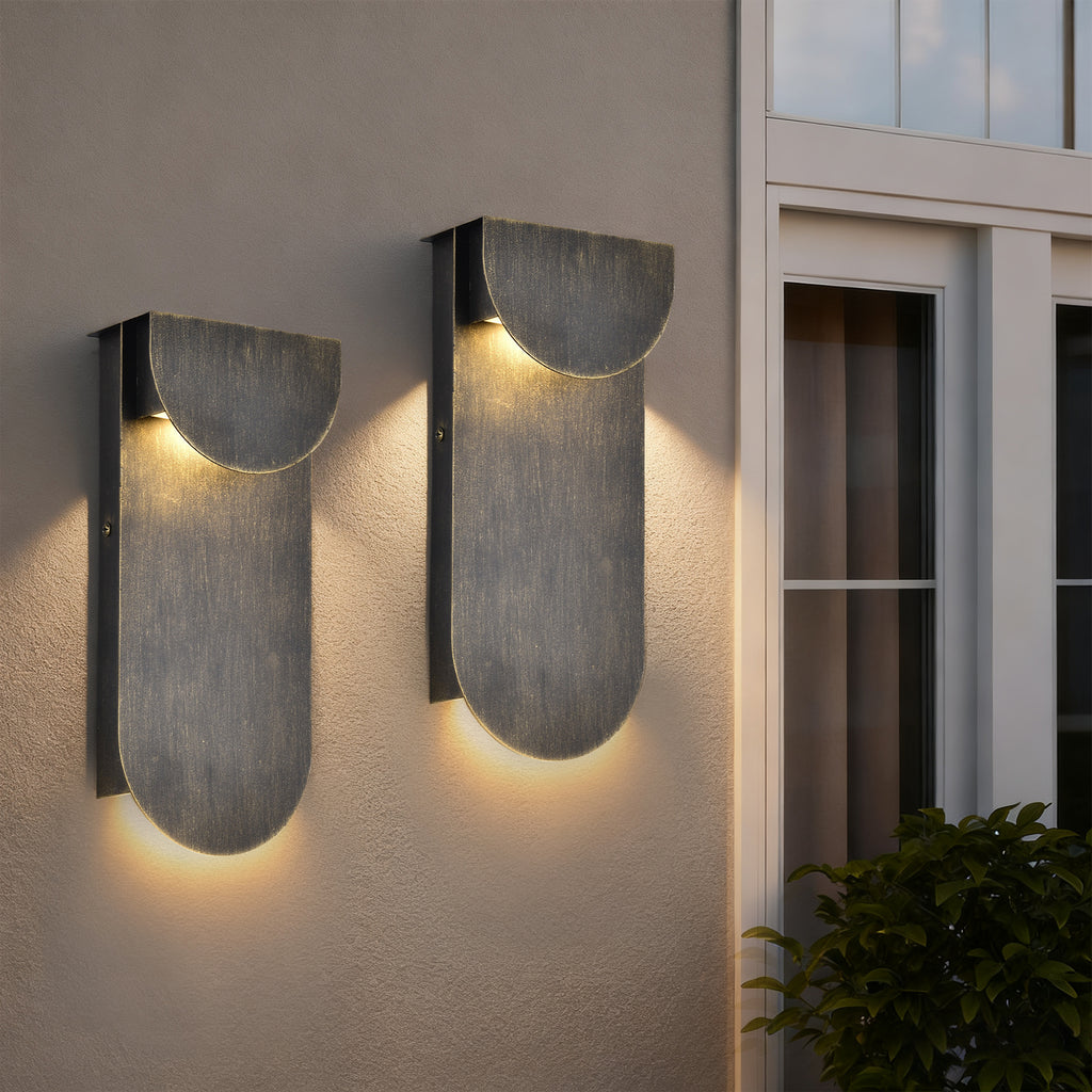Modern Outdoor Wall Light 1 Pack, Dual LED Downward Wall Sconce for garage