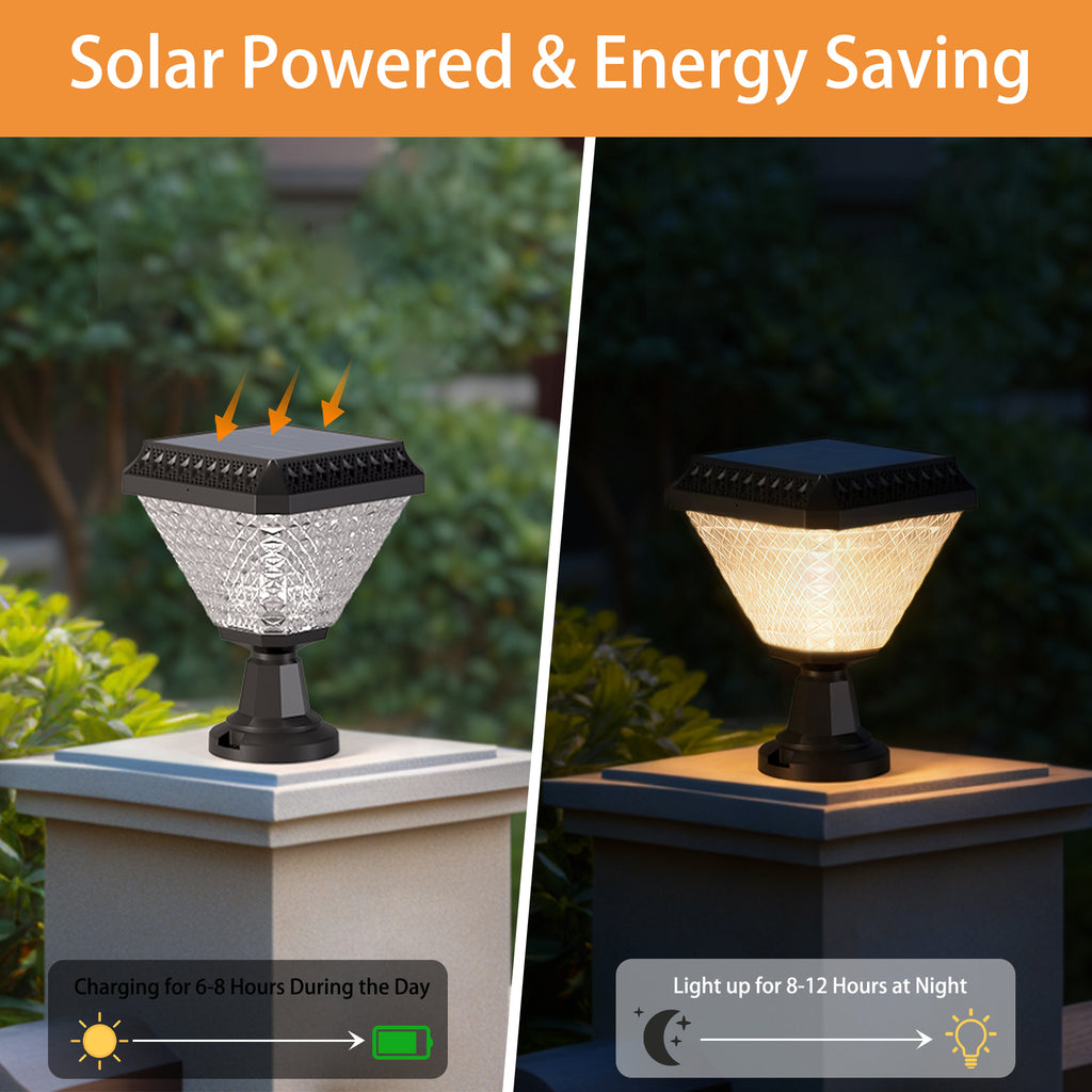 Solar Post Light with Remote Control, RGB Color Changing Outdoor LED Post Cap Light for 4x4 & 6x6 Fence, Deck & Garden (1 Pack)