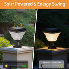 Solar Post Light with Remote Control, RGB Color Changing Outdoor LED Post Cap Light for 4x4 & 6x6 Fence, Deck & Garden (1 Pack)