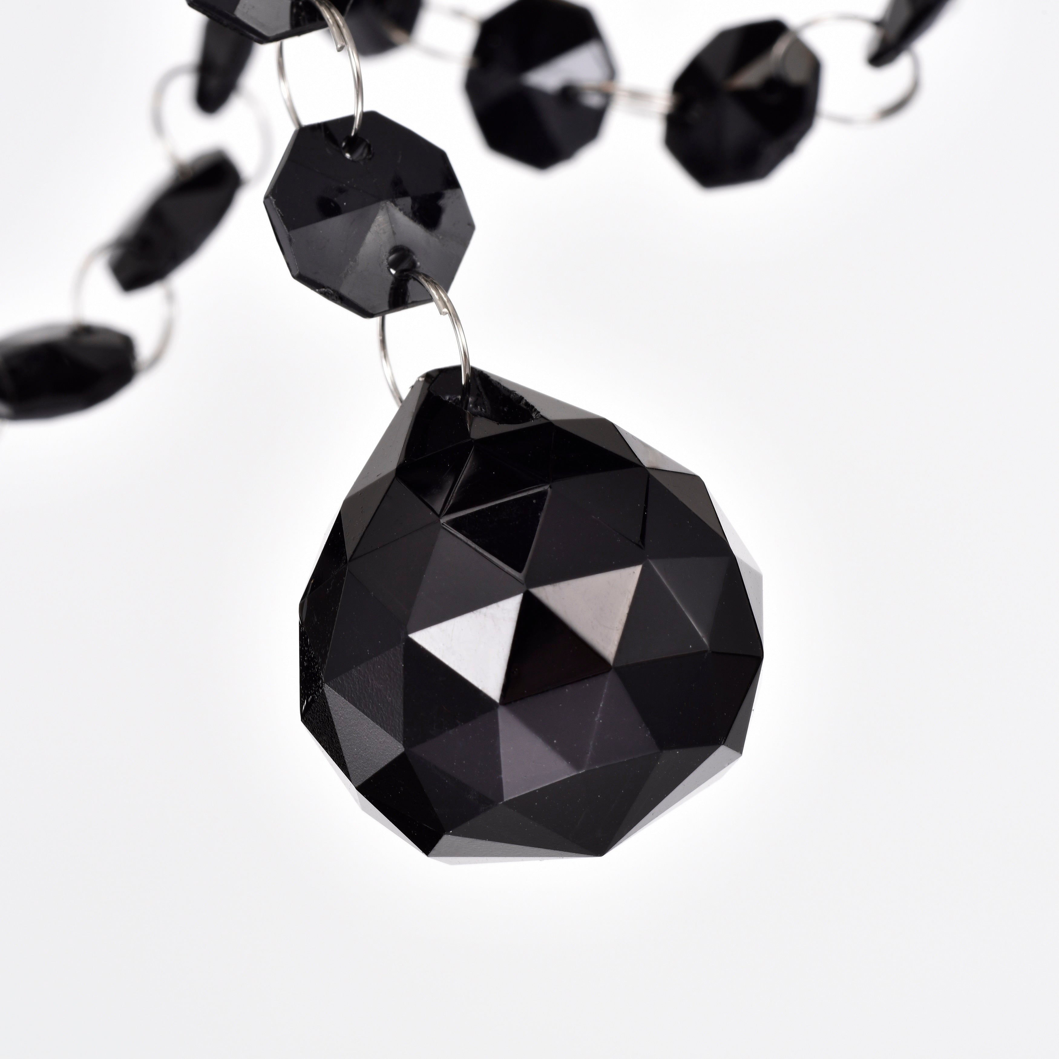 Black Small Mini Chandelier with Acrylic Crystals 1-Light Pendant Chandelier