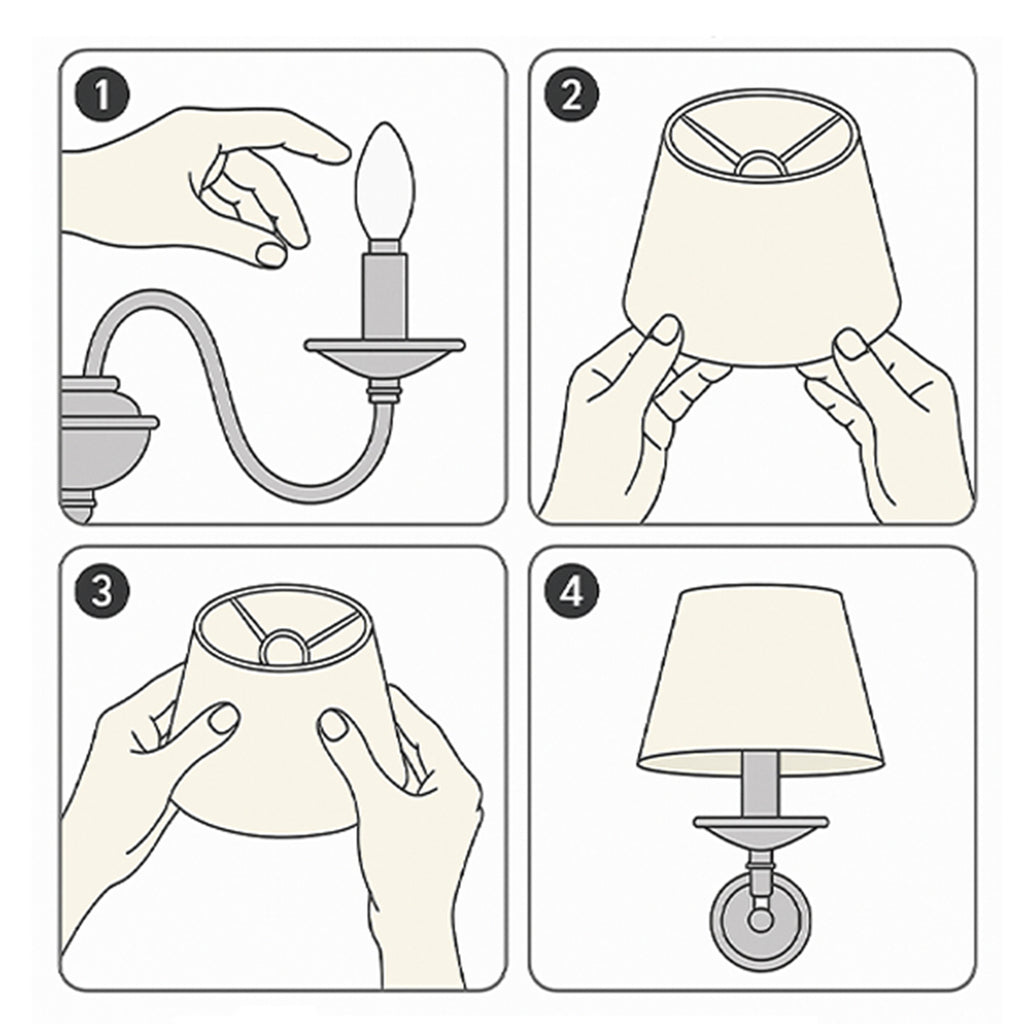 Clip-On Set of 6 Empire Chandelier Shades