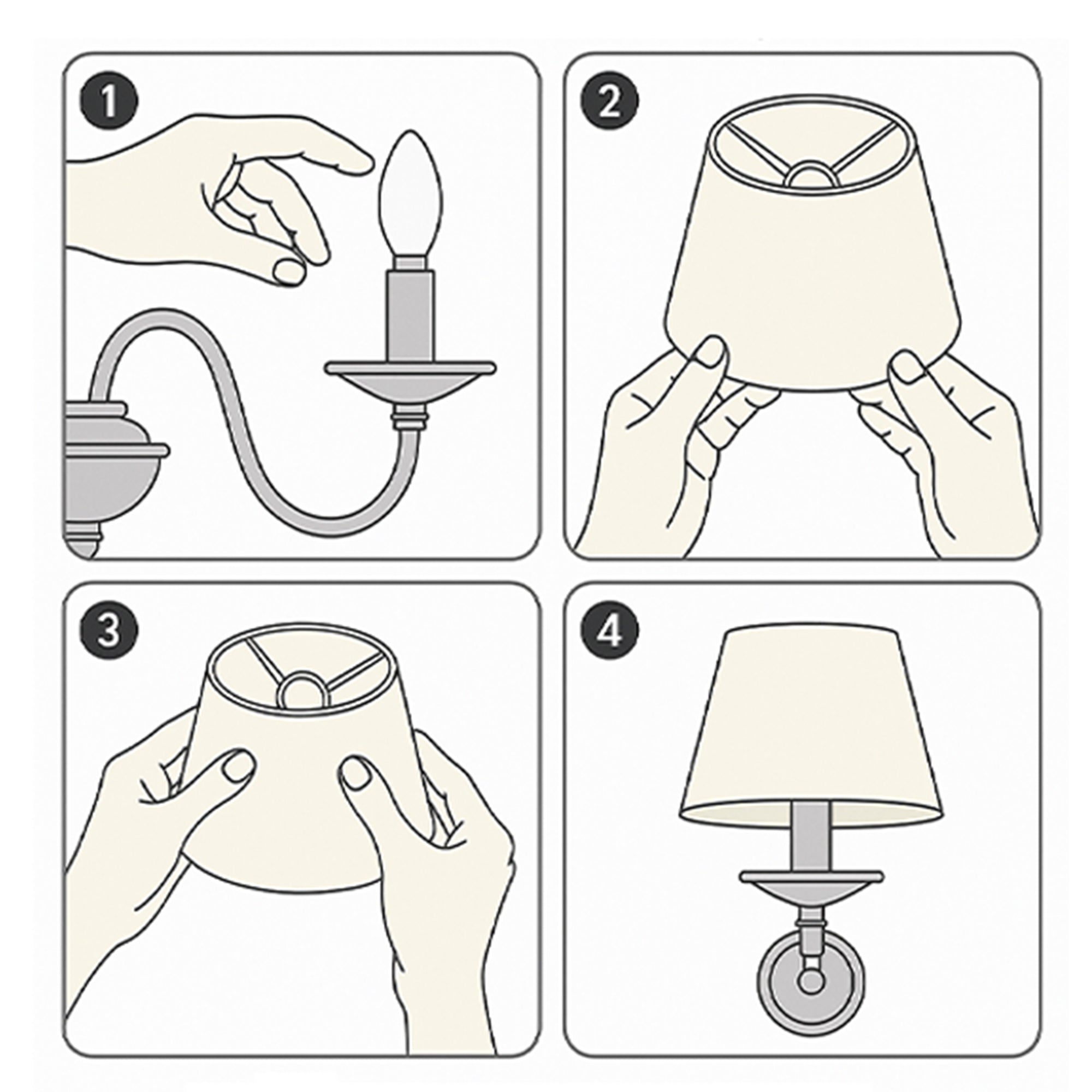 Clip-On Set of 6 Empire Chandelier Shades