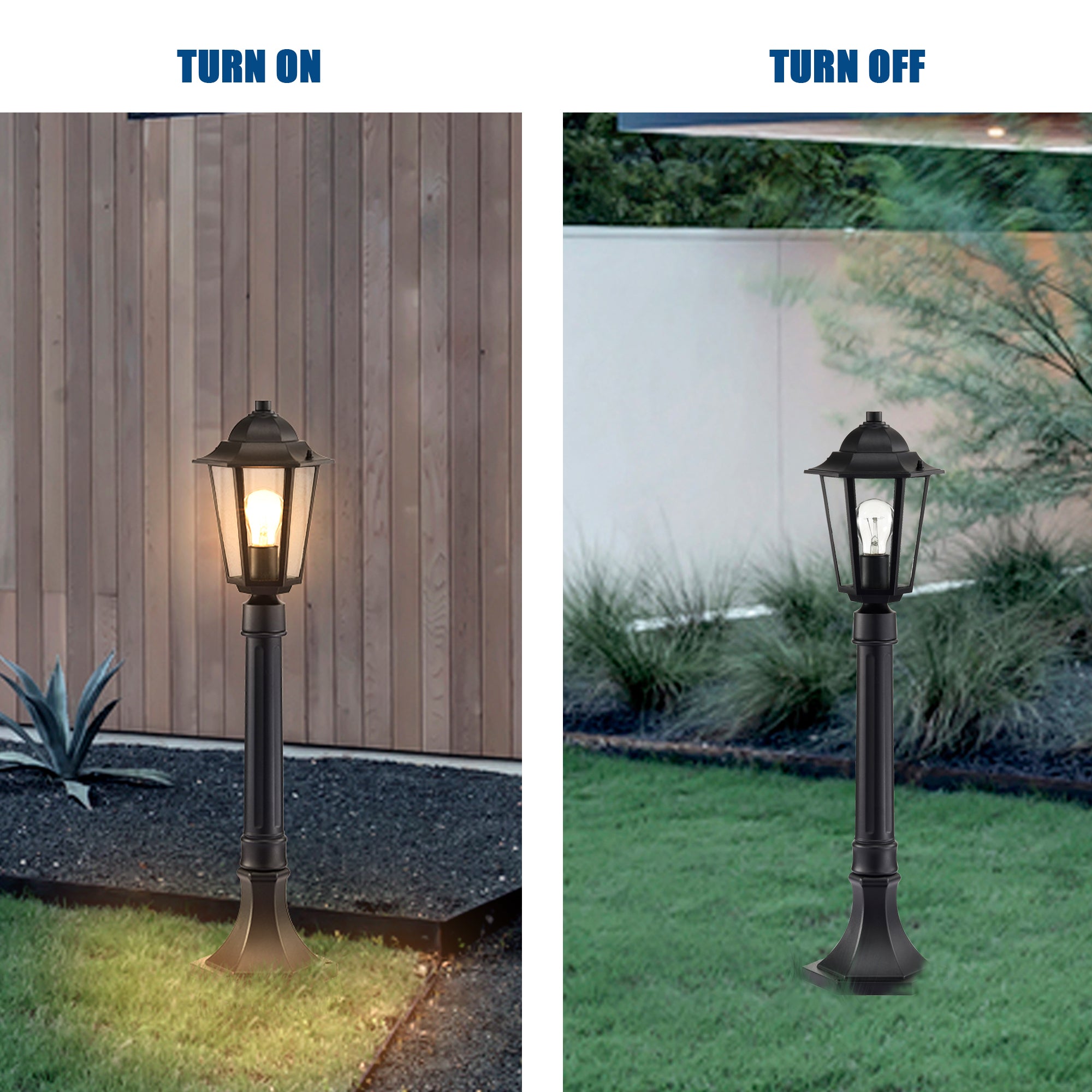 28.3'' Outdoor Lamp Post Lights Hard Wired Black Outdoor Light Post