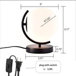 Modern Globe Table Lamp Mid Century Glass Table Lamps Black Desk lamp