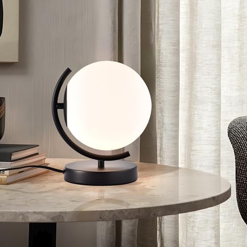 Modern Globe Table Lamp Mid Century Glass Table Lamps Black Desk lamp