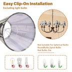 Chandelier Shades Set of 6, Clip-On Small Empire Lamp Shades for E12 Candelabra Bulbs, Forest Deer Printed Fabric