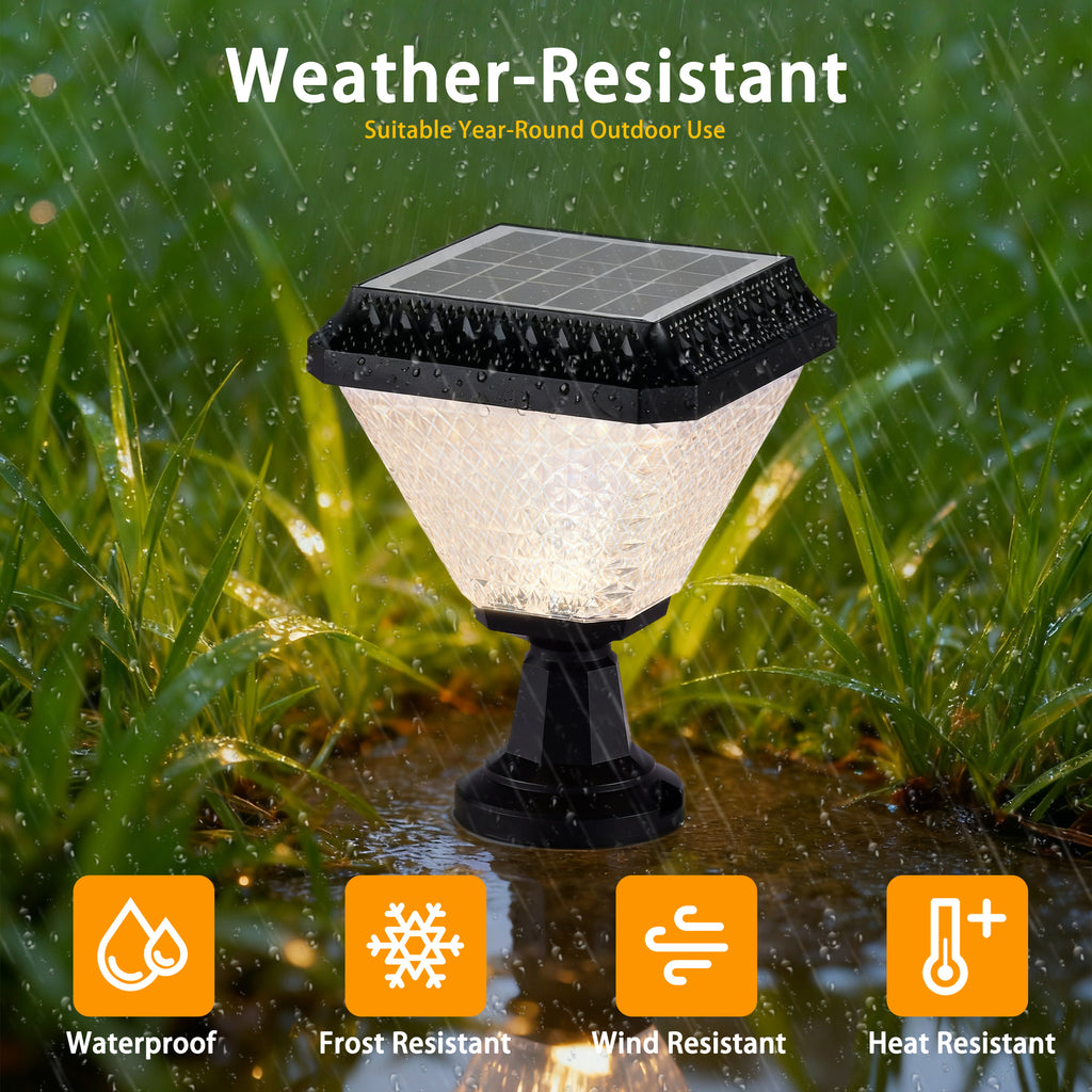 Solar Post Light with Remote Control, RGB Color Changing Outdoor LED Post Cap Light for 4x4 & 6x6 Fence, Deck & Garden (1 Pack)