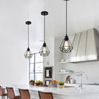 Ceiling Light Shade Cage Replacement – 3 Pack Black Metal Lamp Shades