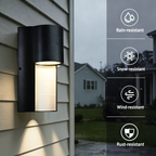 Outdoor LED Wall Lights, Warm White Hardwired Exterior Light Fixture for Porch, Patio,Front Door