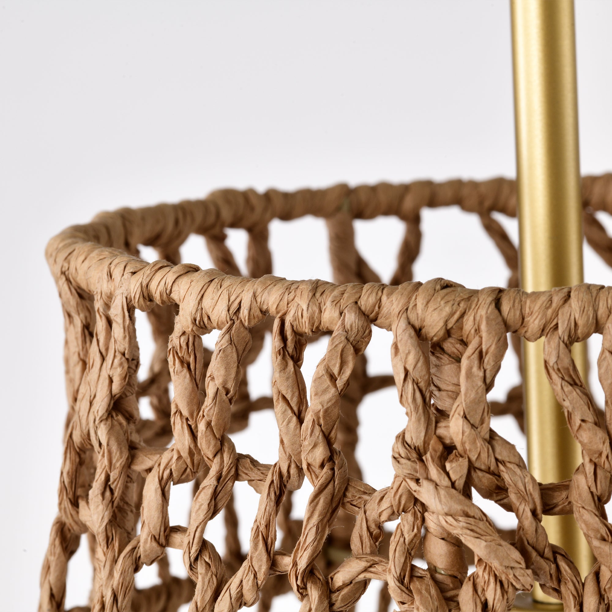 Bohemian Woven Rattan Pendant Light with lantern shape for dining room