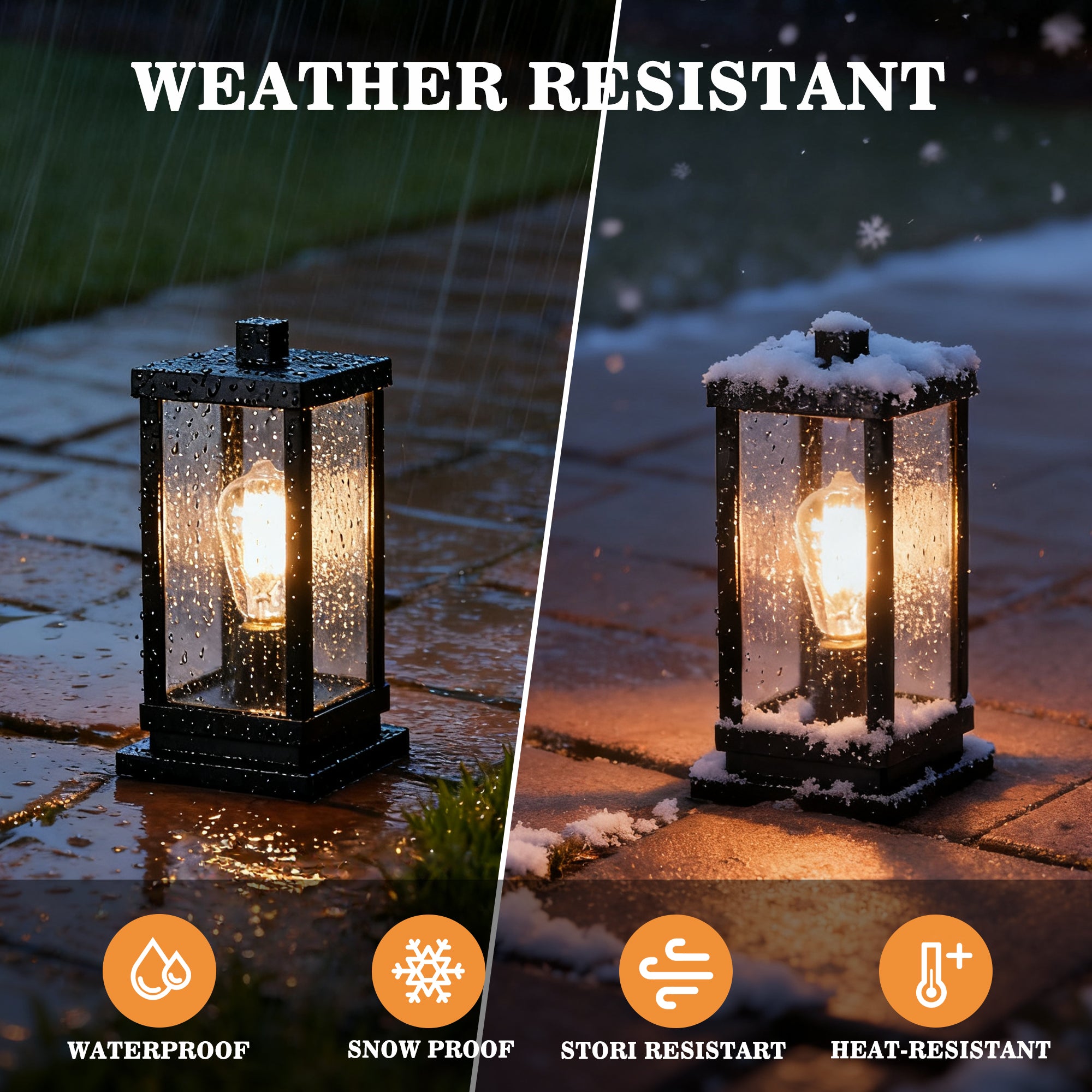 Outdoor Post Light modern - black aluminum, 11.81" H x 5.71" W x 4.72" D