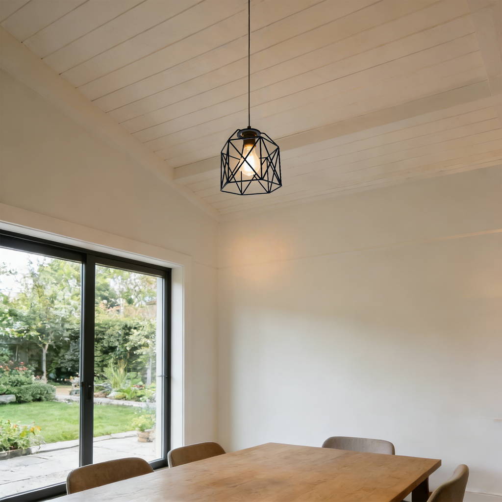 Ceiling Light Shade Cage Replacement  Black Metal Lamp Shades 3 Pack