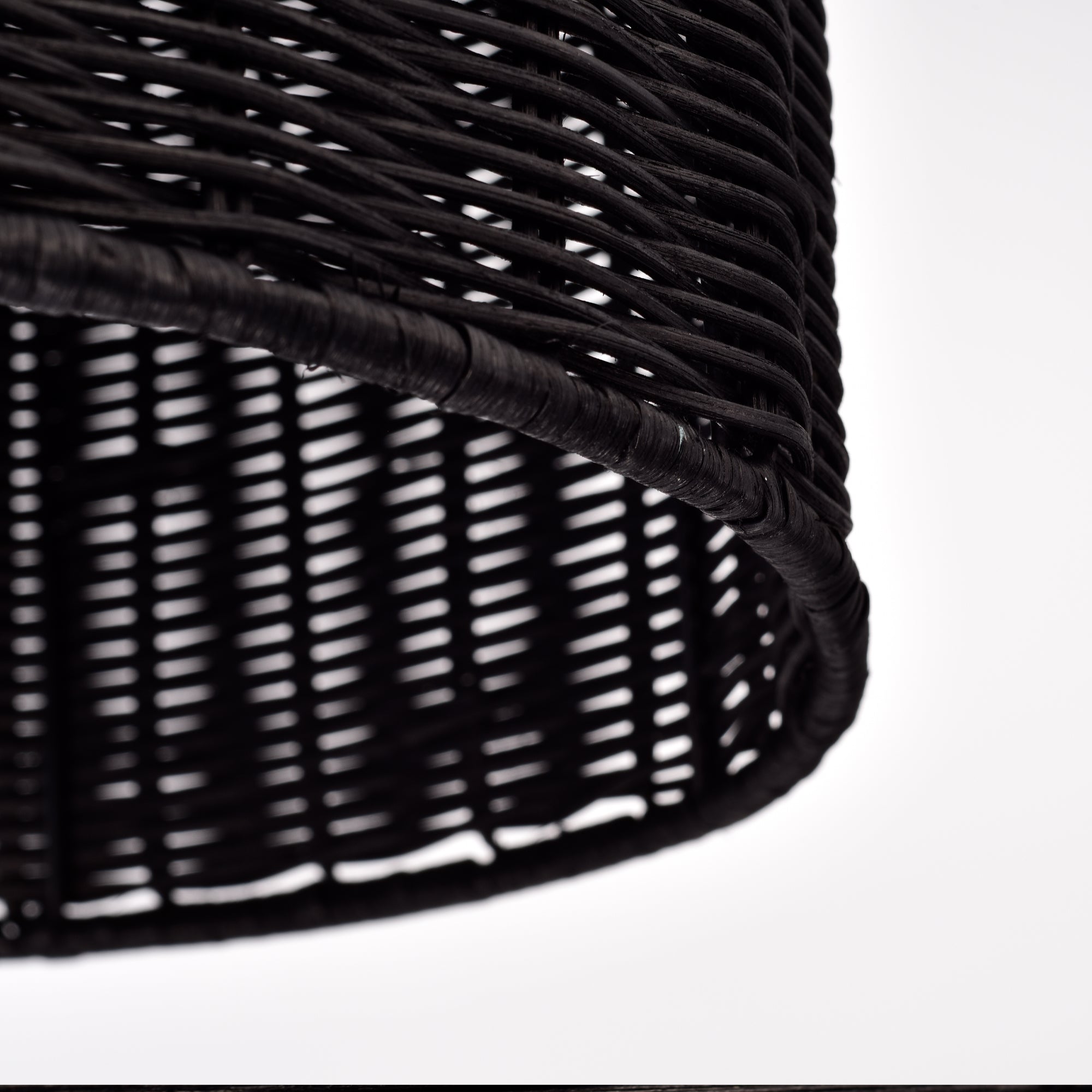 Black Bohemian Bell Woven Rattan Pendant Light for dining room