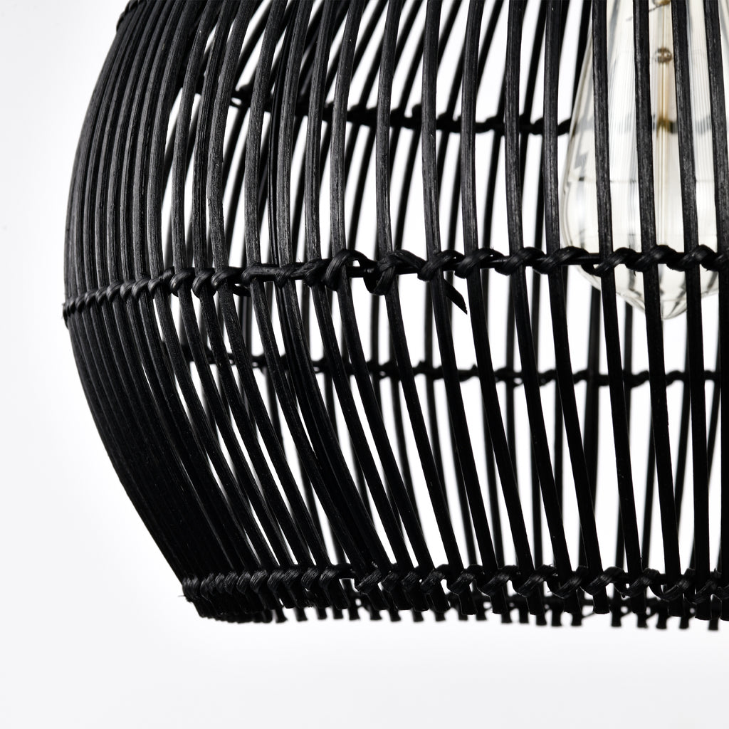 Classical Bohemian Woven Rattan Pendant Light Fixture with pot shade