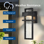 Modern LED Outdoor Wall Sconce with Wather Drop Glass for Doorway