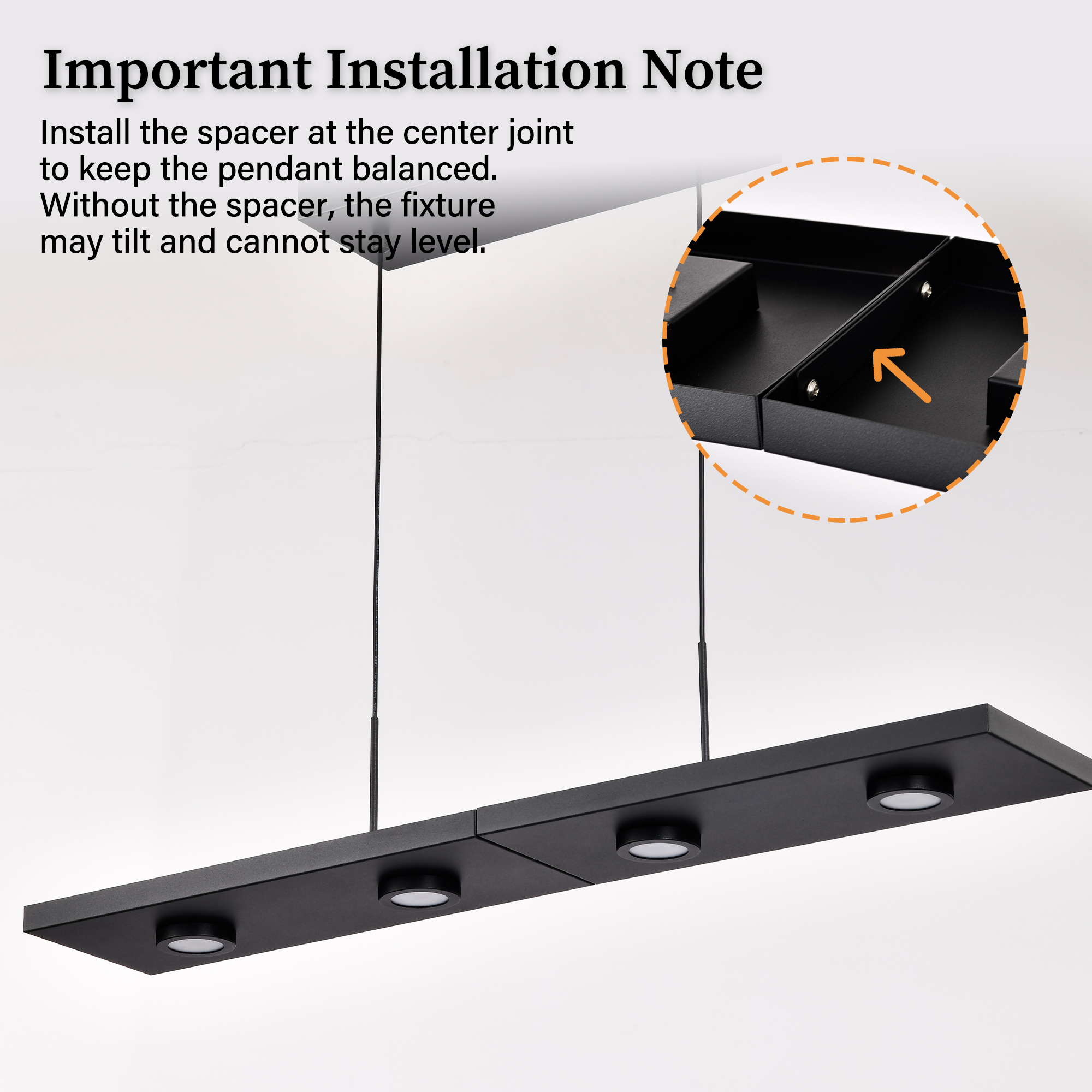 Modern 31 inch Built-in LED Hanging Light Fixture，LED Linear Pendant Light Fixtures