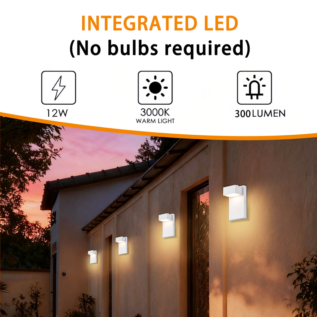 White LED Porch Lights, to Dawn Sensor,  3000K Warm White,  for for Porch, Patio, Garage, Entryway