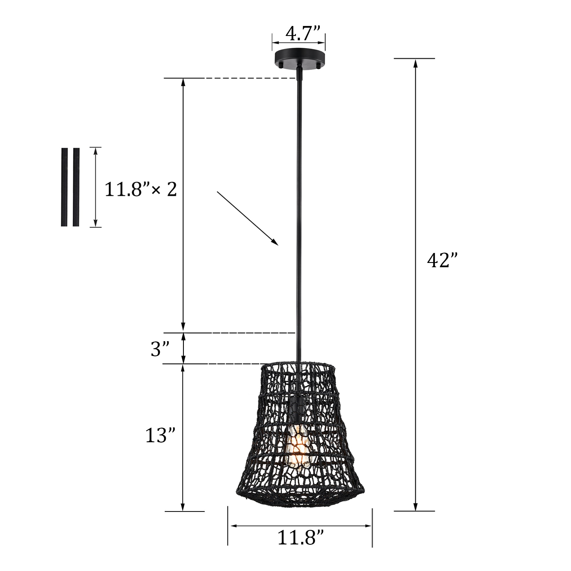 Bohemian Woven Rattan Pendant Light with lantern shape for dining room