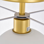 Gold & White Modern Drum Polyvinyl Chloride Semi-Flush Mount Light