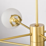White & Gold Glass Sputnik Chandeliers Mid Century Pendant Light Fixtures 8-Light
