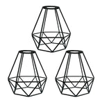 Ceiling Light Shade Cage Replacement – 3 Pack Black Metal Lamp Shades
