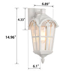 White Modern Outdoor Wall Light Clear Glass Exterior Light Fixture