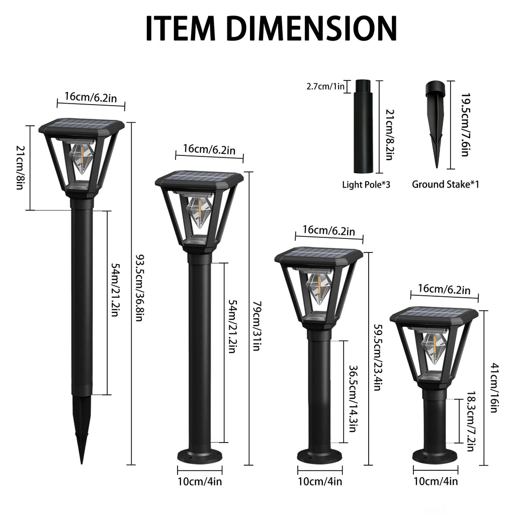 Solar Outdoor Pathway Light – Adjustable Height Garden & Pathway Lighting