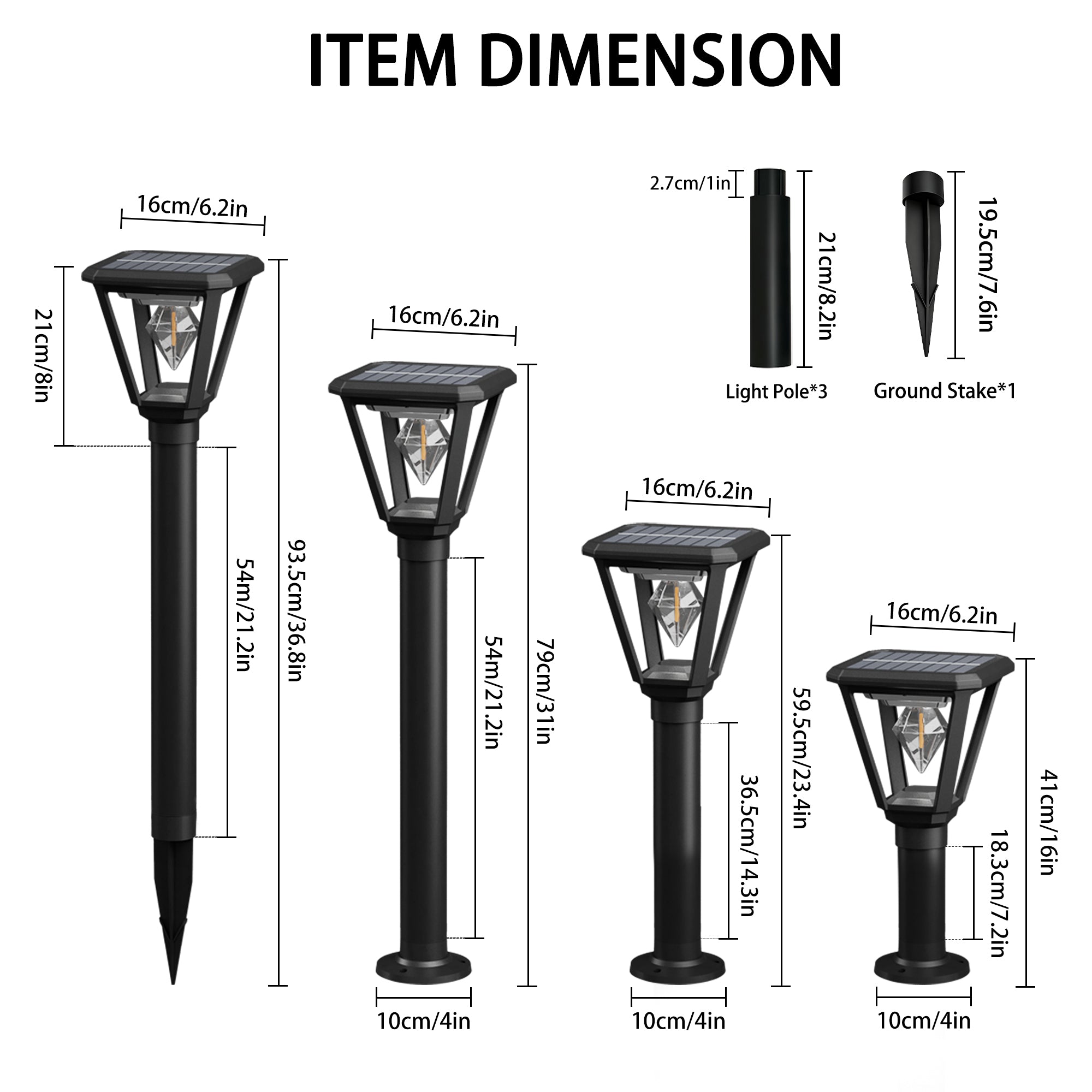 Solar Outdoor Pathway Light – Adjustable Height Garden & Pathway Lighting