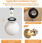 Replacement Globes For Light Fixture Frosted Milk White Glass Globe Lamp Shade Replacement 5.9” Diameter