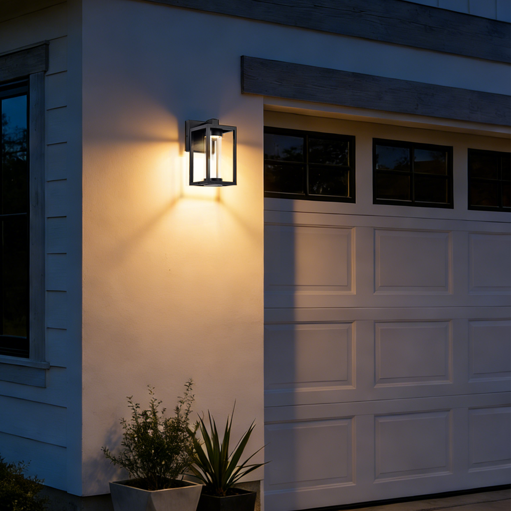 Modern outdoor wall light - matte black aluminum, LED Integrated 3000K,  1-Pack