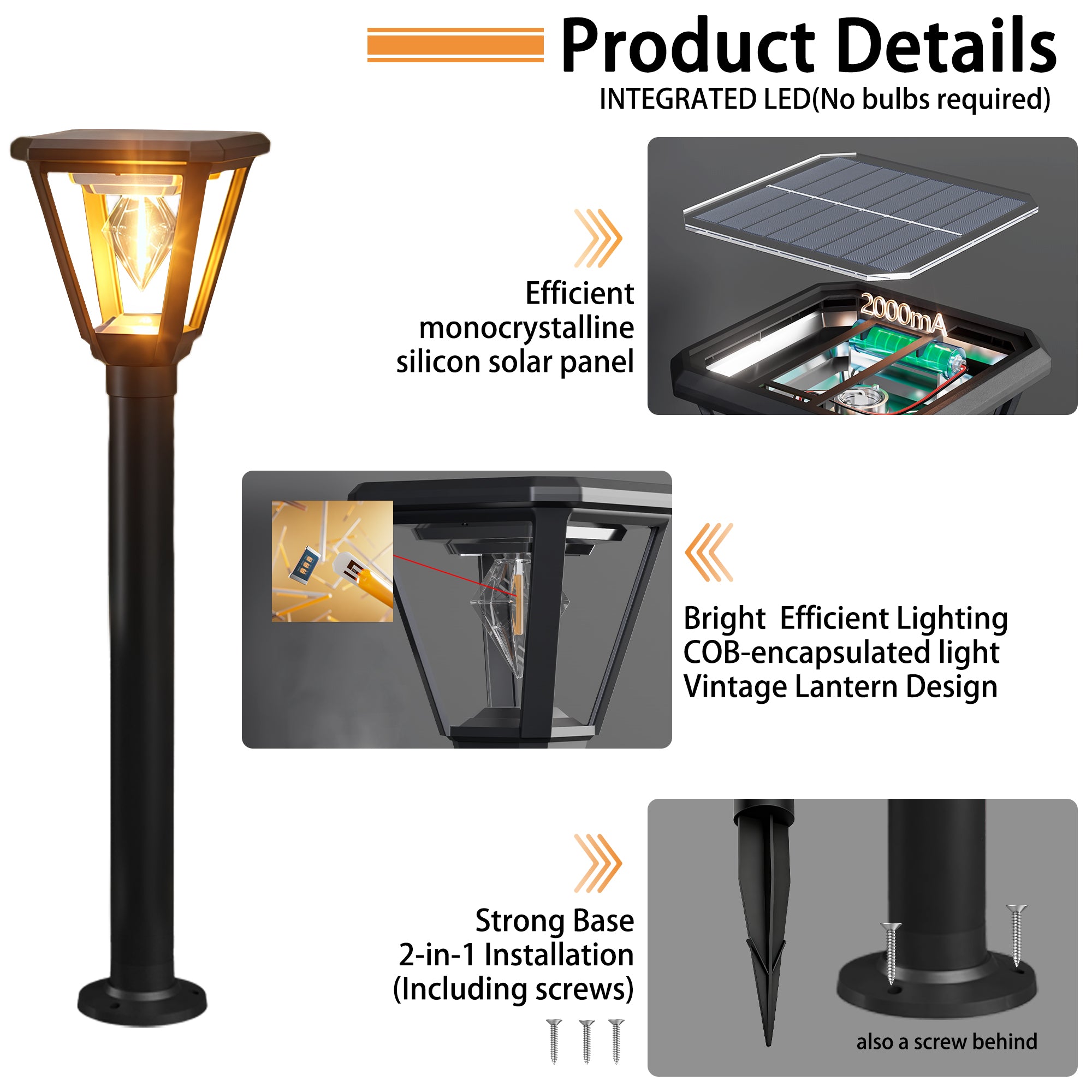 Solar Outdoor Pathway Light – Adjustable Height Garden & Pathway Lighting