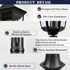 84" Black Outdoor Lamp Post Light with Dusk to Dawn Sensor