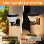 Solar Outdoor Wall Light with Remote, RGB Color Changing Waterproof Wall Sconce for Porch & Garage