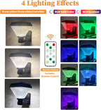 Solar Outdoor Wall Light with Remote, RGB Color Changing Waterproof Wall Sconce for Porch & Garage