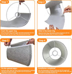 Small Empire Lamp Shade Set of 2 –  Linen Fabric, 15x26x19cm Replacement Lampshades for Table Lamps