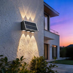 Small Solar Outdoor Wall Lights with Warm White Up & Down Lighting for Patio, Yard & Garden