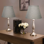 Small Empire Lamp Shade Set of 2 –  Linen Fabric, 15x26x19cm Replacement Lampshades for Table Lamps