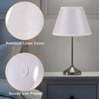 Small Empire Lamp Shade Set of 2 – White Linen,5.91" Top x 10.24" Bottom x 7.48" H, Fits E26 Sockets with Fixing Rings (Not for UNO Fitting),Replacement for Table Lamps